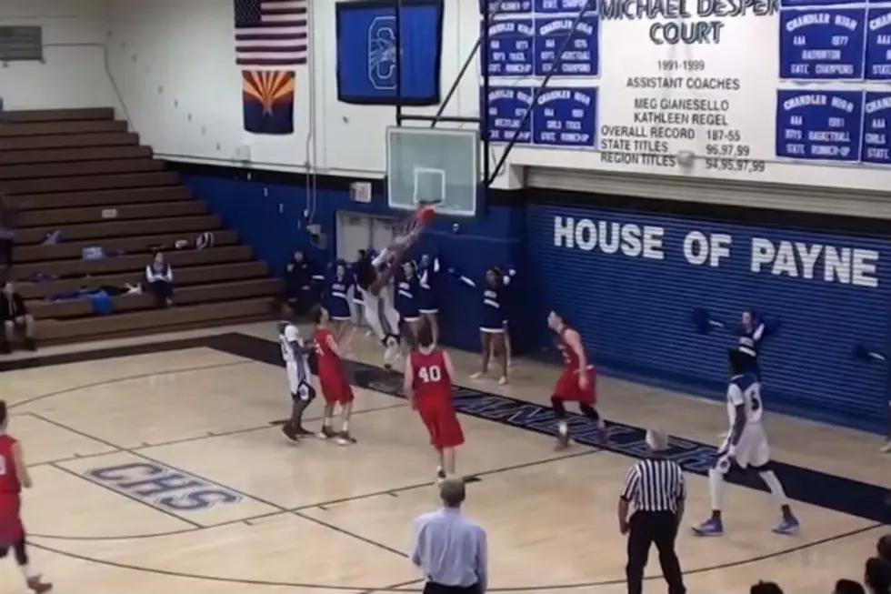 High School Basketball Player Breaks Backboard During Game [VIDEO]