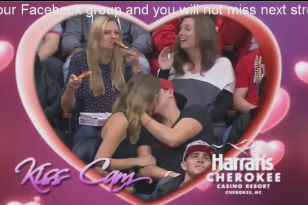 Girl On &#8216;Kiss Cam&#8217; Gets It On With Pizza Slices [VIDEO]