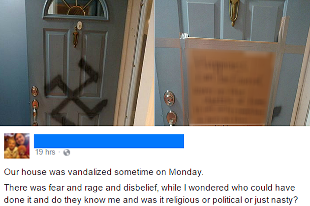 Lapeer Family&#8217;s Amazing Response to Nazi Graffiti On Their Front Door [PHOTOS]