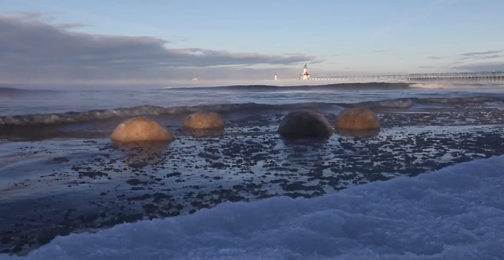 Check Out The Ice Balls On Lake Michigan [VIDEO]