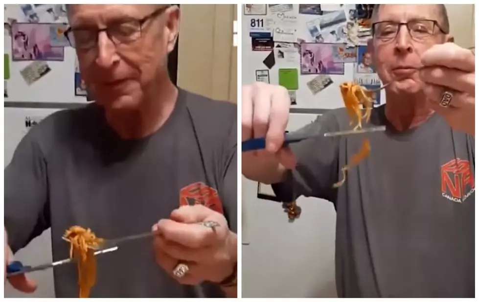 Genius Idea – Man Eats Spaghetti With Fork And Scissors [VIDEO]