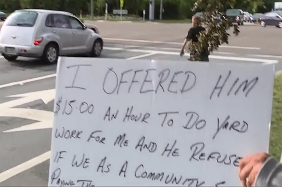 Man Makes His Own Sign After Panhandler Refuses Job Offer [VIDEO]