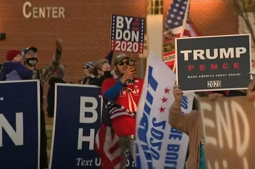 Trump and Biden Supporters Sing Together Outside of Michigan Polling Precinct [VIDEO]