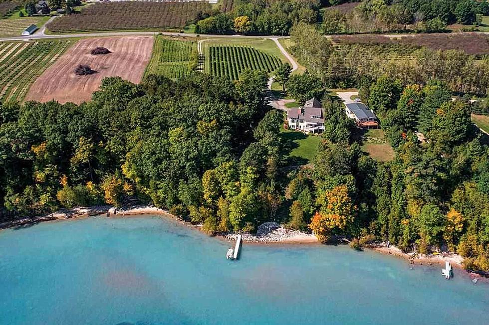 Northern MI Home Comes With Vineyard, Private Beach, and Stunning View
