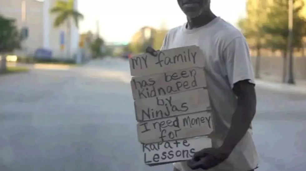 Homeless Guys Sign Deserves Some Money [Video]