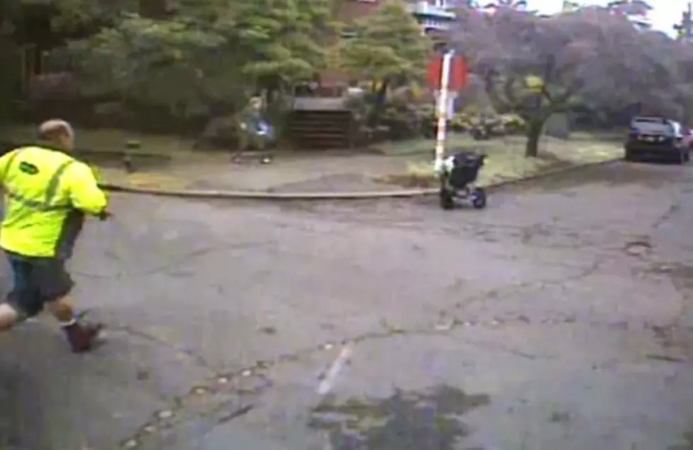 Garbage Man Saves Baby In A Runaway Stroller [Video]