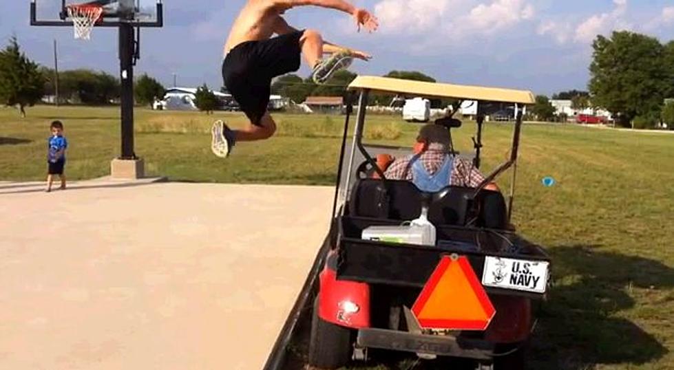 Dude Tries Jumping A Golf Cart, Gets A Wedgie Instead [Video]