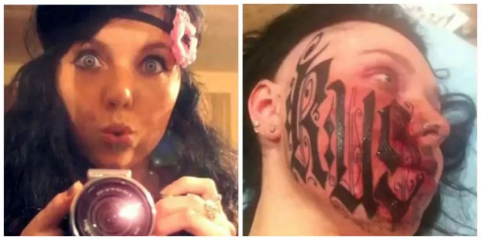 Dumb Girl Gets Her Boyfriends Name Tattooed On Her Face [Video]