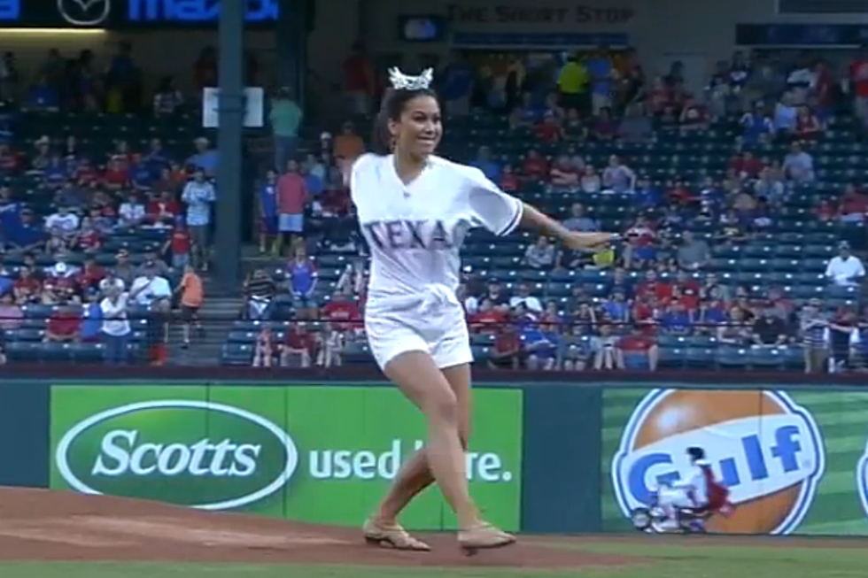 Miss Texas Throws The Worst First Pitch Ever [VIDEO]