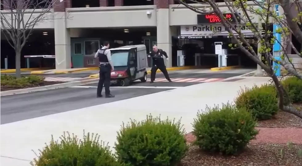 Loyola University Cop Takes Down Runaway Cart [Video]
