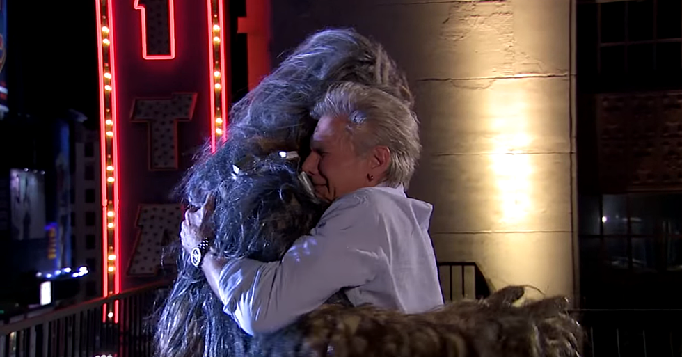 Harrison Ford And Chewbacca Hug It Out On Kimmel Live [Video]