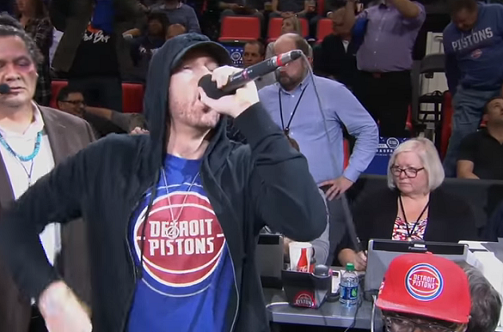 Eminem and Big Sean Show Detroit Pistons Love On Opening Night [Video]