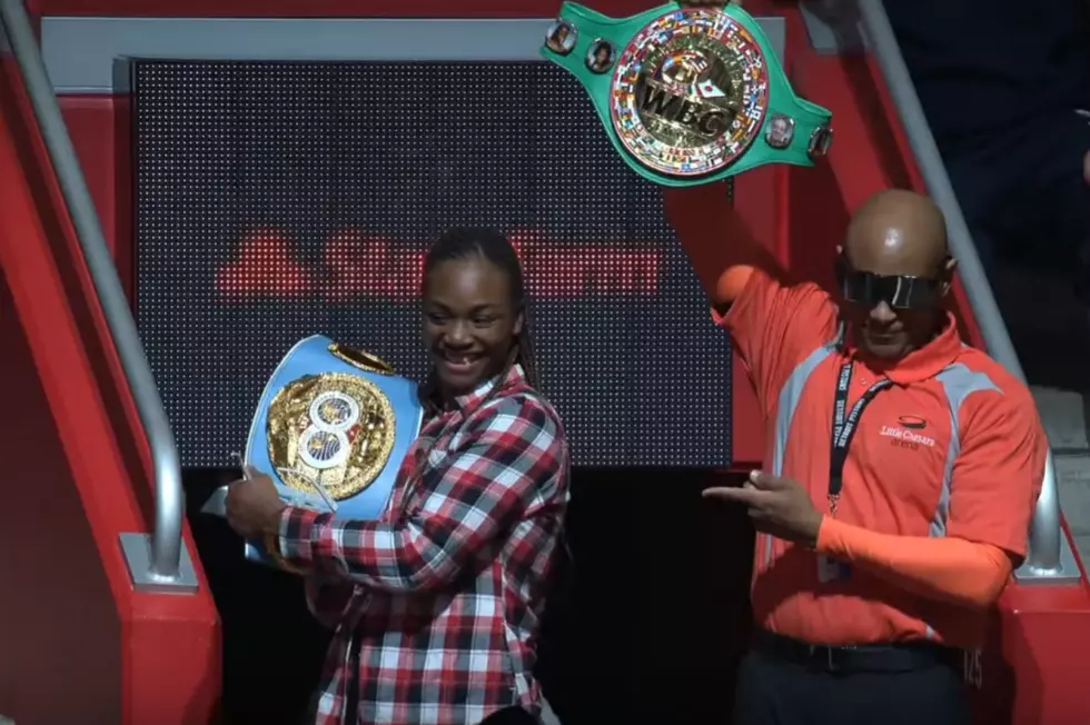 Claressa Shields and Detroit Pistons Dancing Usher Square Off