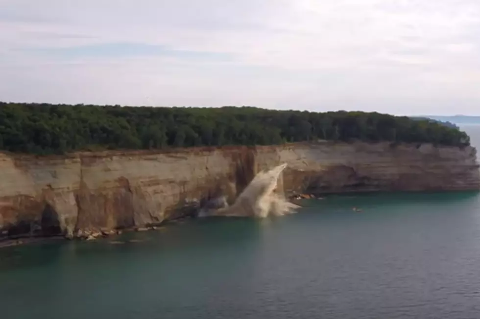 Falling Pictured Rocks Cliffs Nearly Squash Kayakers