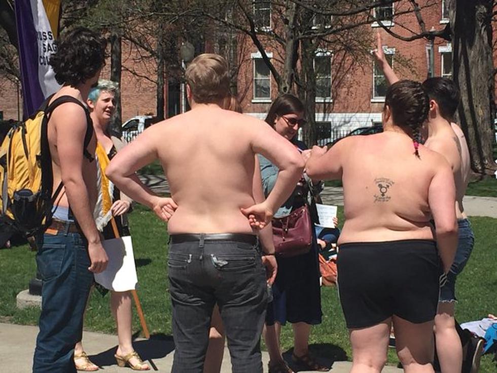 Capital Region College Students Protest Topless