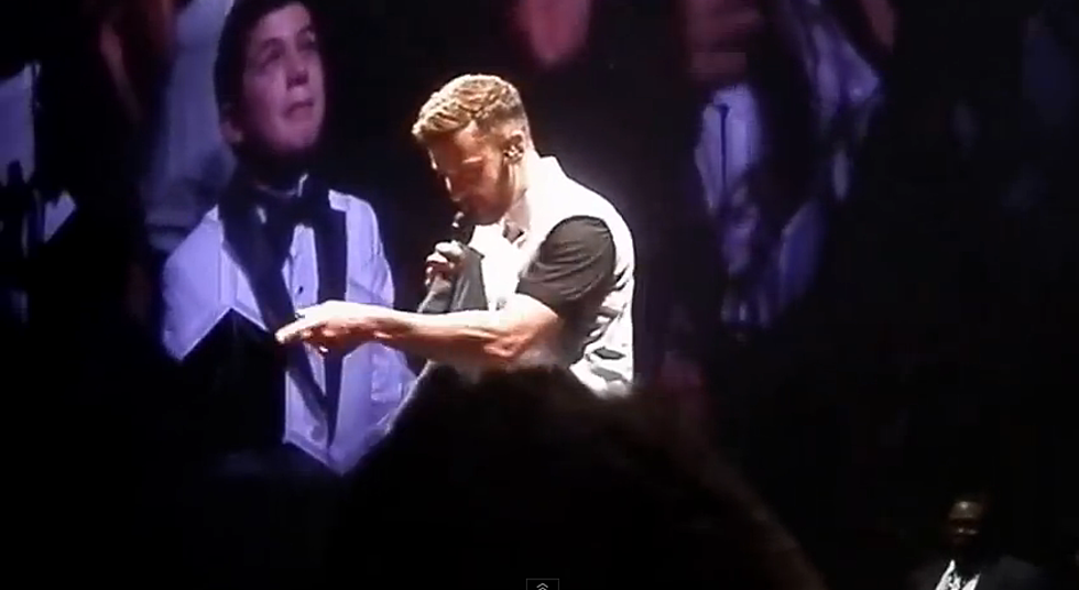Justin Timberlake Tears Up Over Gift from Young Fan [VIDEO]