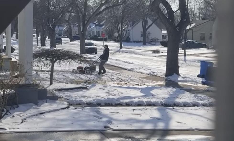Some Guy in Dearborn Heights Mowed His Lawn In The Snow Last Week