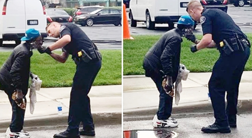 Detroit Police Officer Helps Homeless Man Shave - The Good News