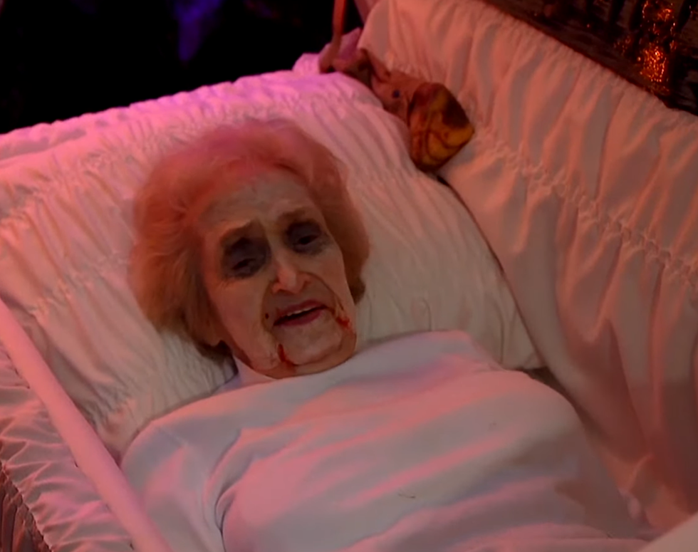 BOO! Senior Citizens Jump In Caskets at Canadian Haunted House 