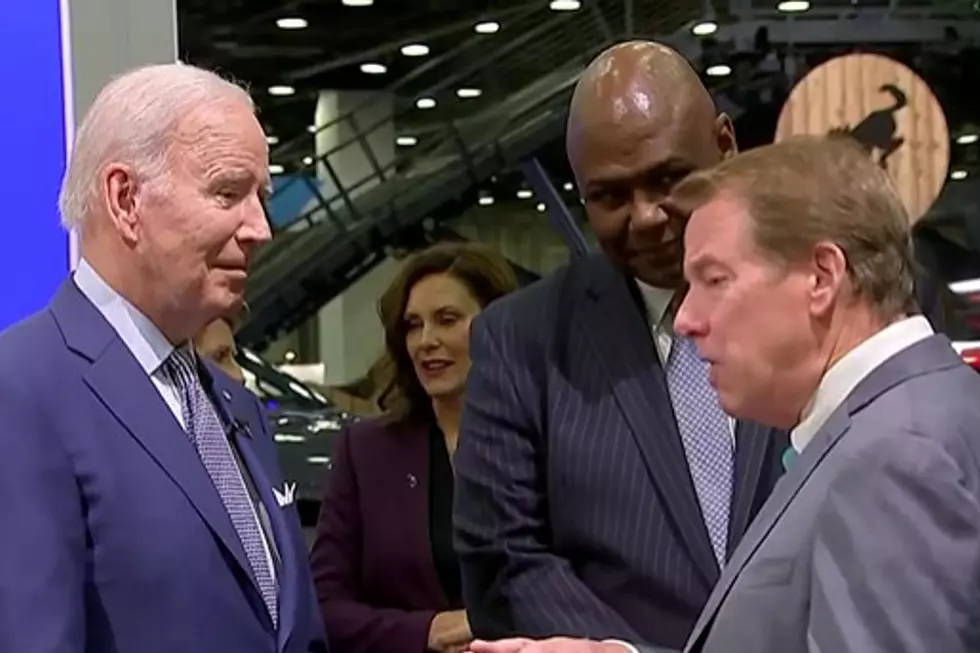 President Joe Biden Compares a Mustang to a Corvette at Detroit Auto Show
