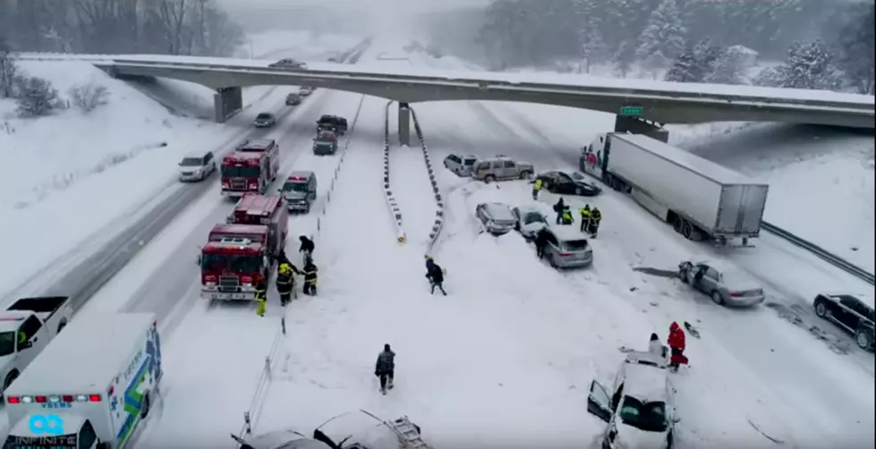 New Years Eve I-94 Pileup Near Paw Paw Captured By Drone