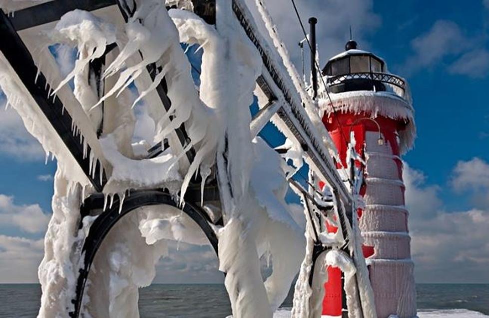 Frozen Michigan Lighthouses