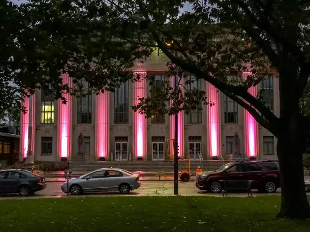 Kalamazoo City Hall Lit Pink for Breast Cancer Awareness Month