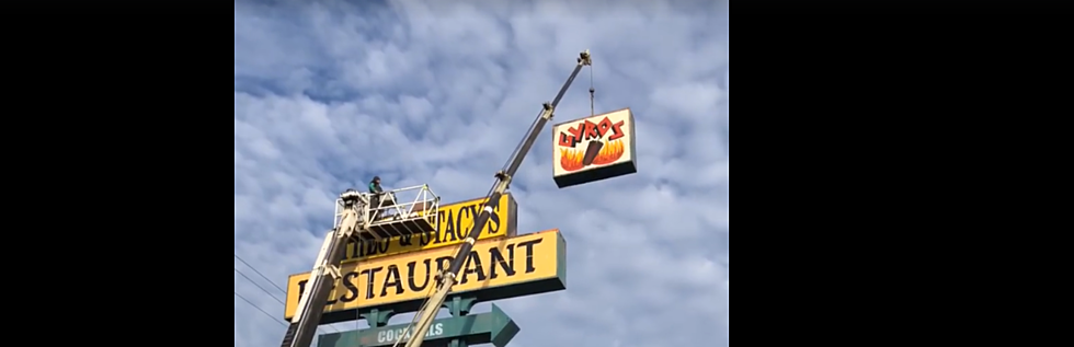 Watch the Removal of the Landmark Theo & Stacy’s Sign on Portage Road