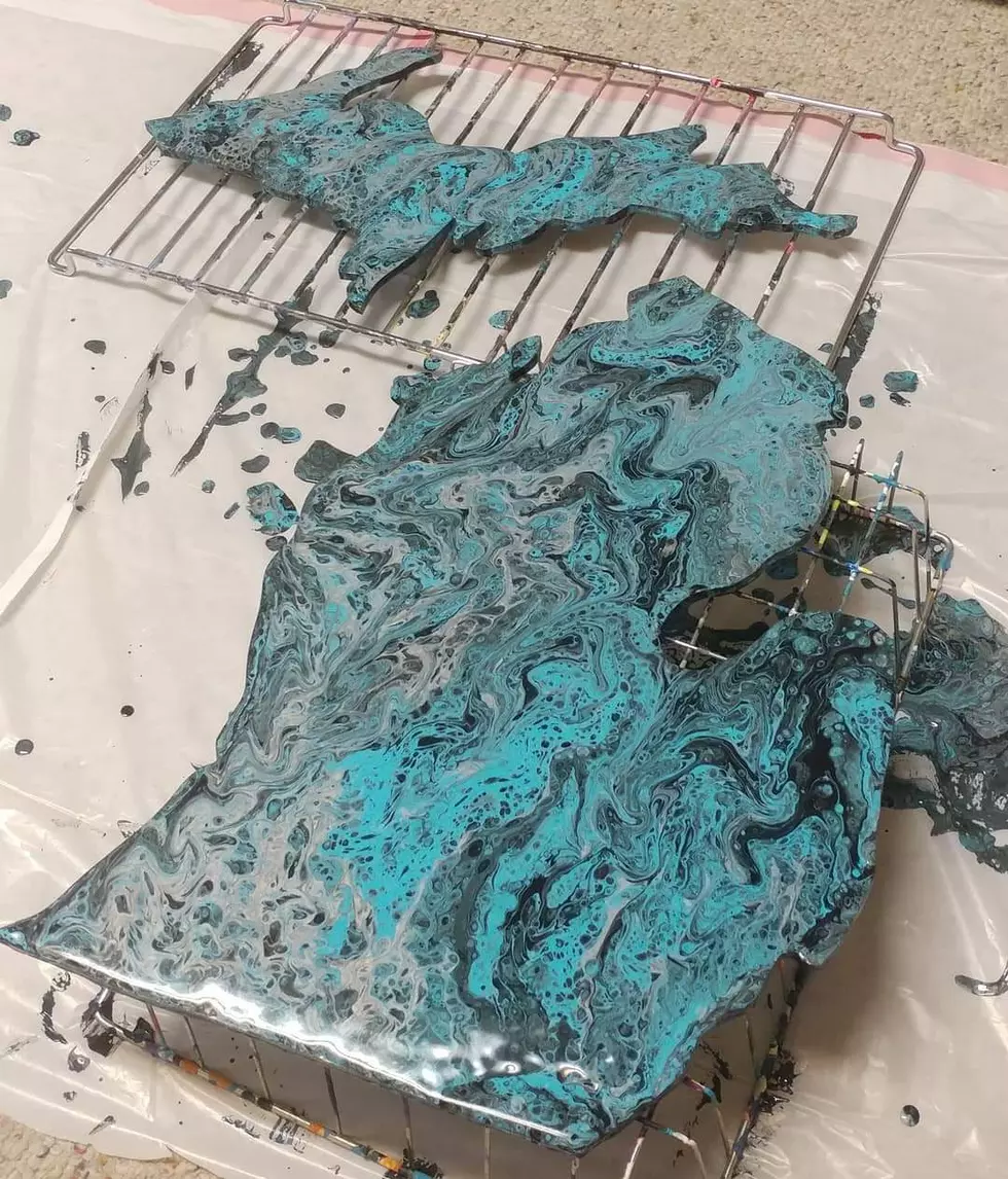 This Paint Pour of Michigan is Artistic Brilliance