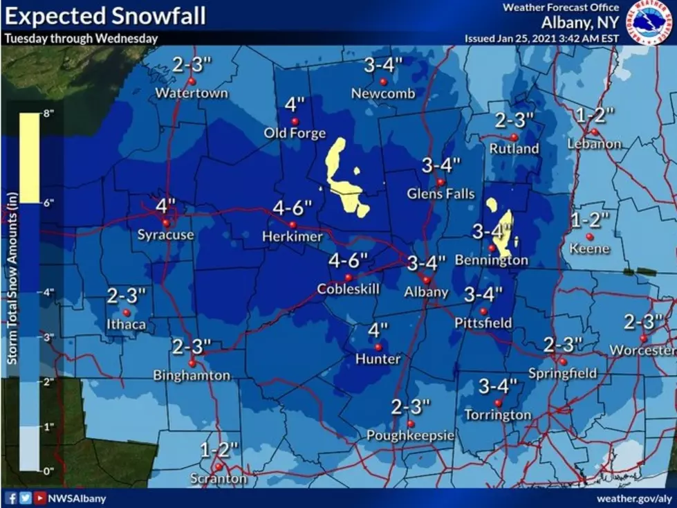 Up to a Half-a-Foot of Snow Tuesday into Wednesday Possible in the Berkshires