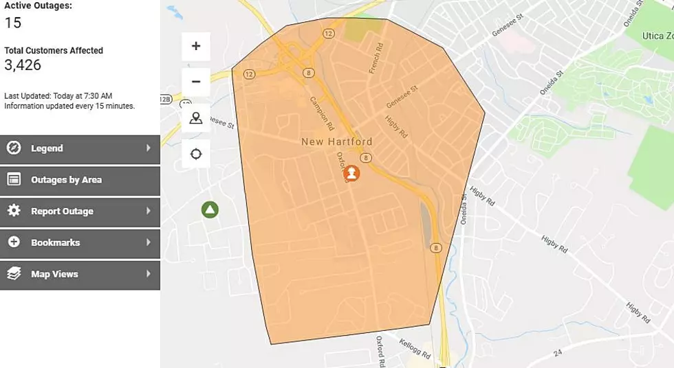3,500 Without Power in New Hartford, South Utica