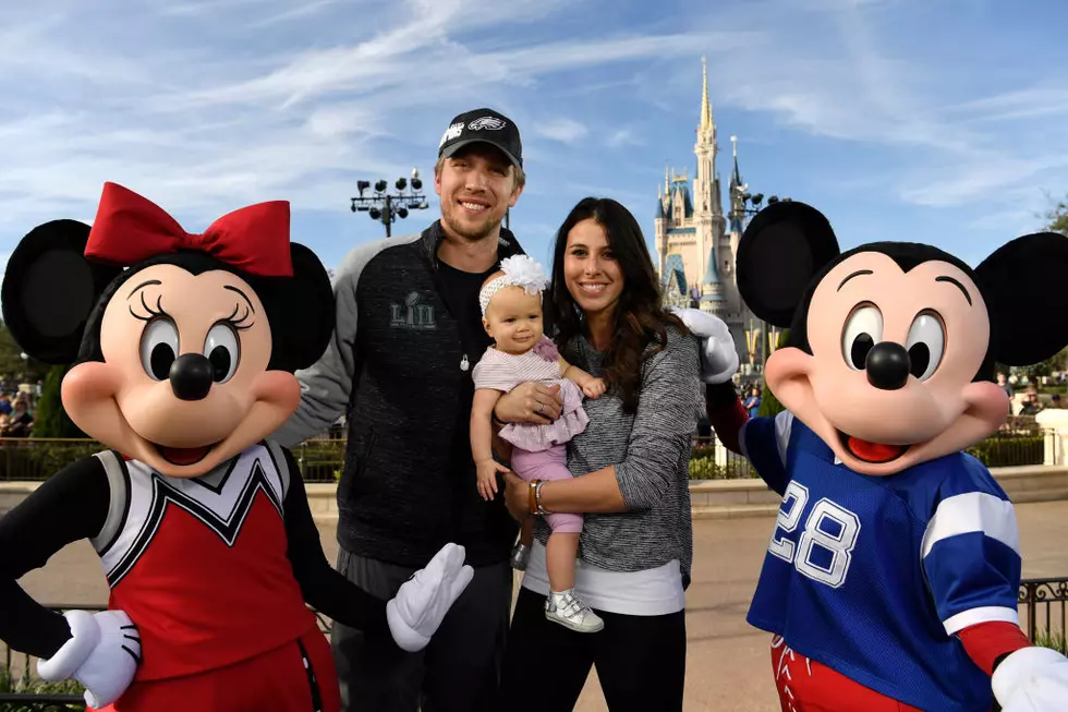 Nicole Foles with is wife and daughter in Walt Disney World in 2018. Credit: Getty Images