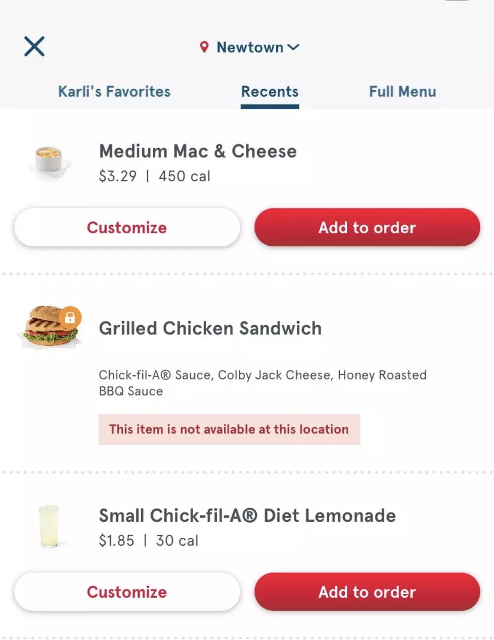 Chick-fil-A In Newtown Gets Rid Of Their Grilled Chicken Sandwich
