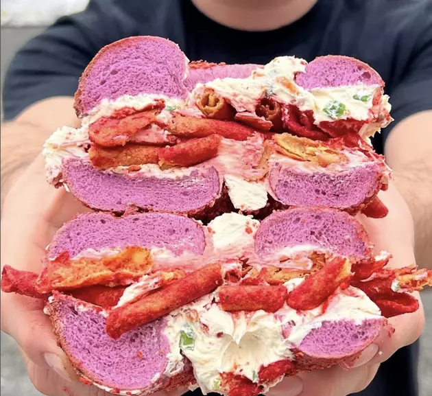 Takis On A Bagel Looks Amazing and Can Be Found At The Bagel Nook in Princeton