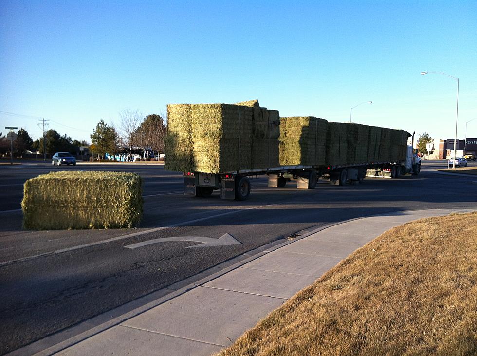 Large Hay Bales Fall Off Truck Onto Twin Falls Street