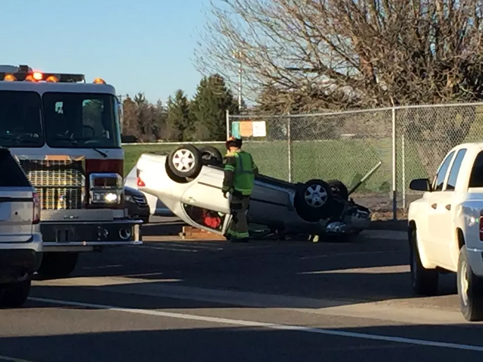 Twin Falls Police, Emergency Crews Respond to Rolled Car Near Elementary