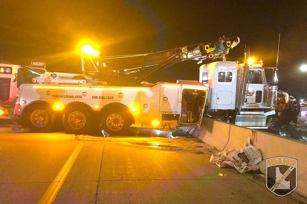 No Injuries after Tow Truck Crash on I-84 in Nampa