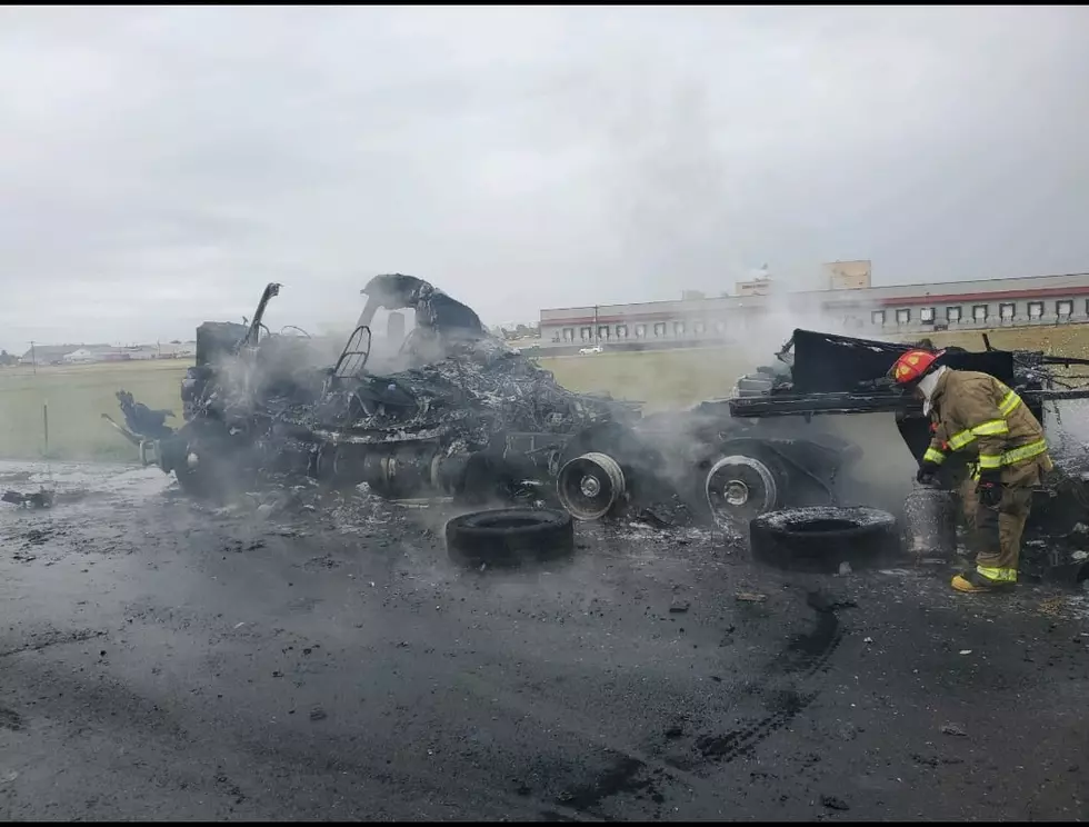 Truck and Camp Trailer Catch Fire on Interstate in Jerome