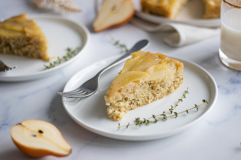 Vegan Upside Down Pear and Thyme Cake