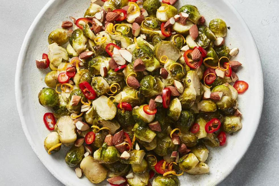 Thanksgiving Side: Caramelized Brussels Sprouts With Almonds & Chiles
