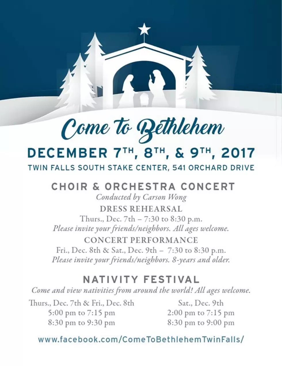 Come To Bethlehem Concert And Nativity Festival 2017 In Twin Falls