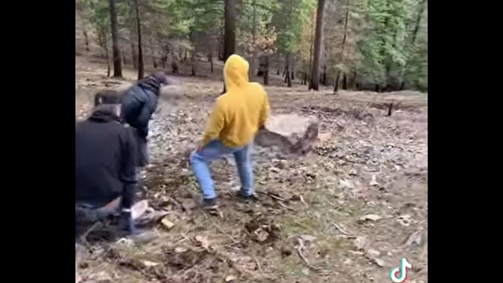 Teens Rolling a Big Boulder in Idaho is What Kids Should Do