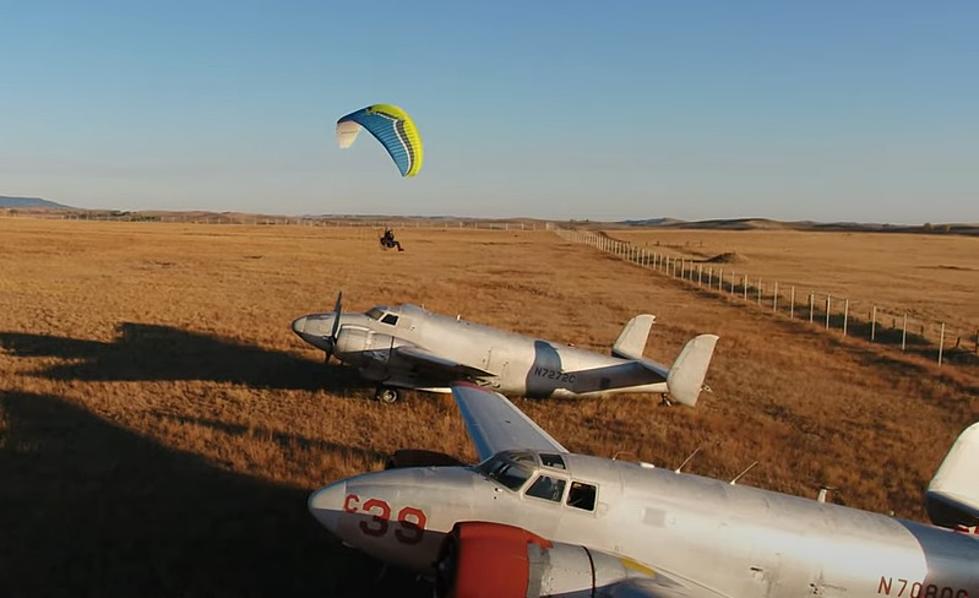 WATCH: Badass Paraglider Over Buffalo, Wyoming Warbirds