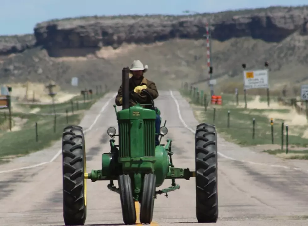 Wyoming Guy Drives His Old John Deer Almost Everywhere