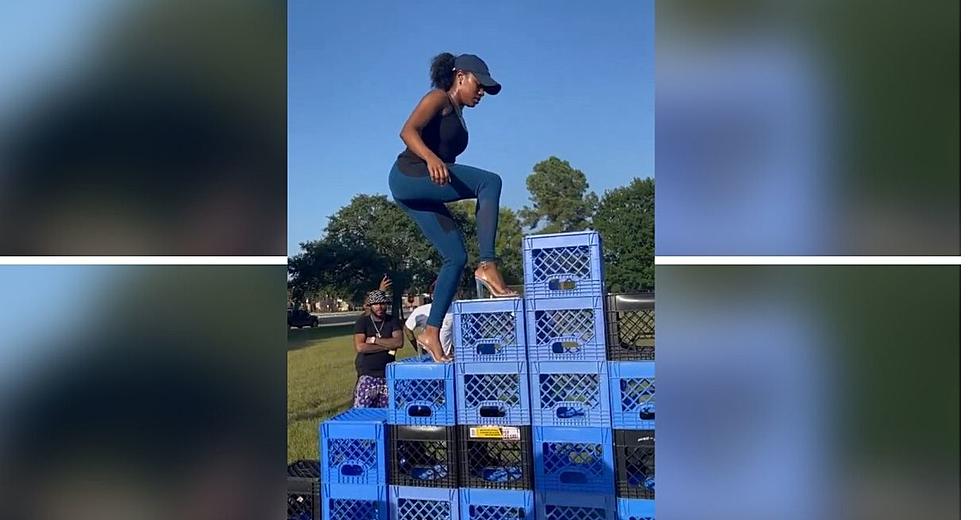 [Video] Houston Woman Completes Crate Challenge In Heels