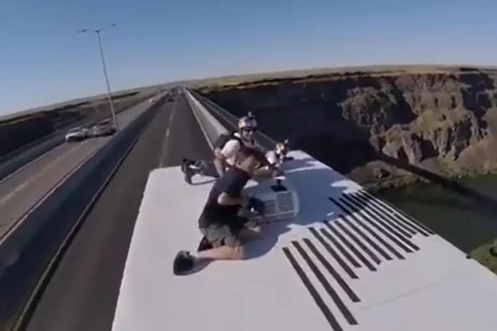 WATCH: Twin Falls Truck BASE Jump (Roof View) 