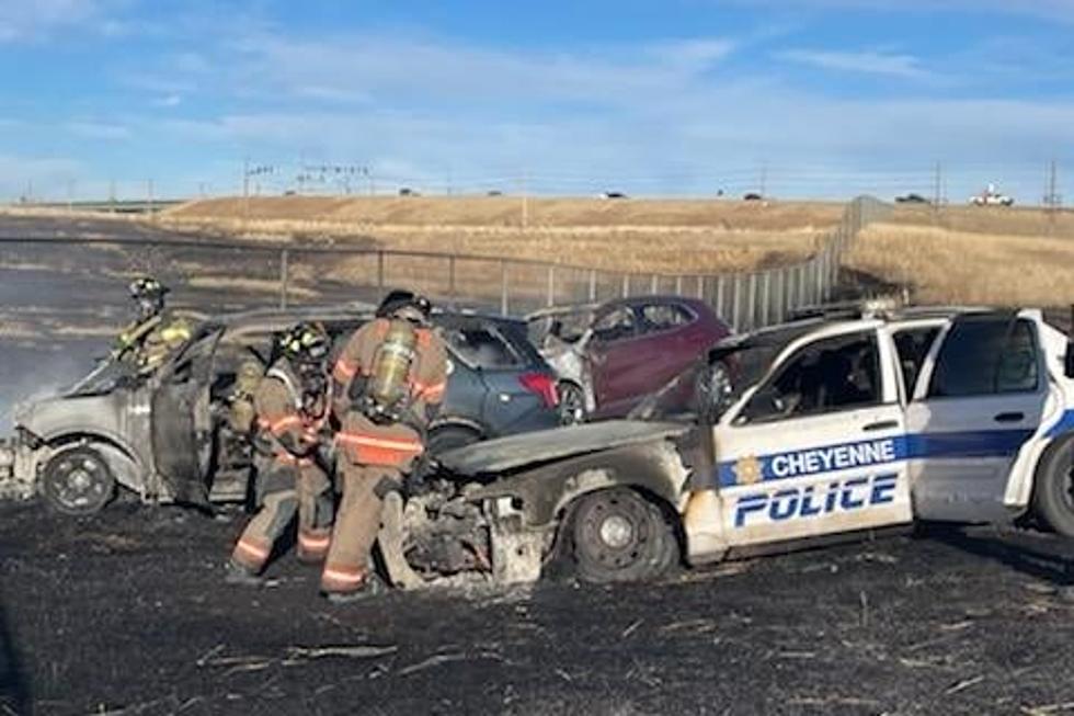 Chase Involving Stolen SUV Ends With Fire, Cheyenne Man's Arrest