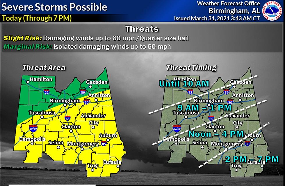 Severe Storms Possible in Tuscaloosa, Alabama Today: What You Need to Know