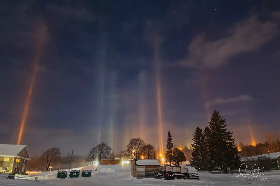 Images of Stunning Light Pillars That Lit Up the Skies over Houghton, Michigan