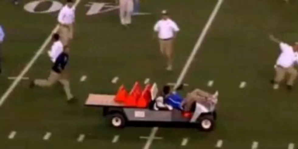 Runaway Golf Cart At Football Stadium